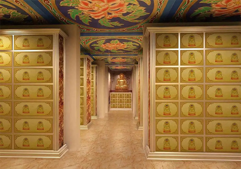 骨灰盒寄存在存放架上的时候该如何摆放