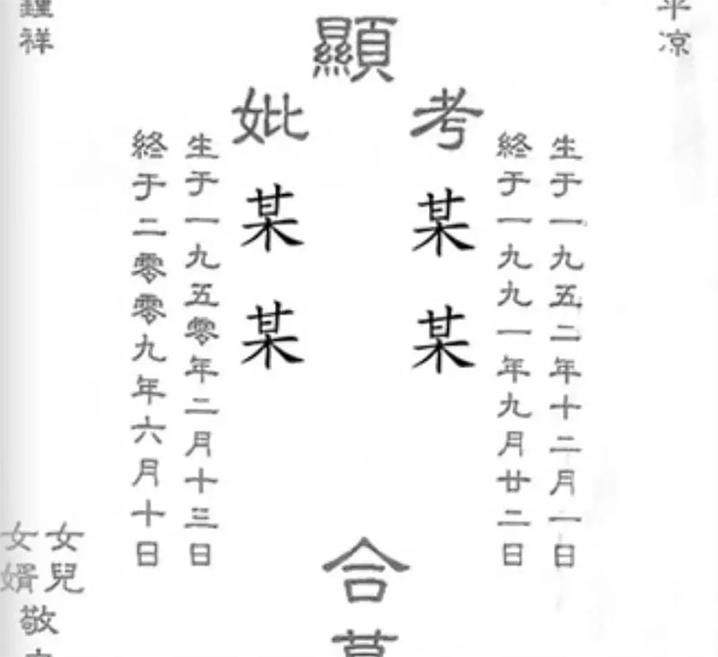 墓地碑文上的故显考妣的含义